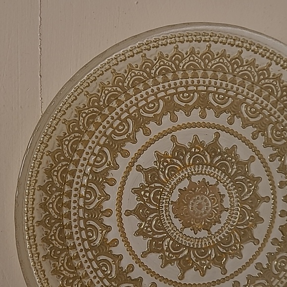 Vintage Reverse Painted Glass Serving Plate - Picture 5 of 16